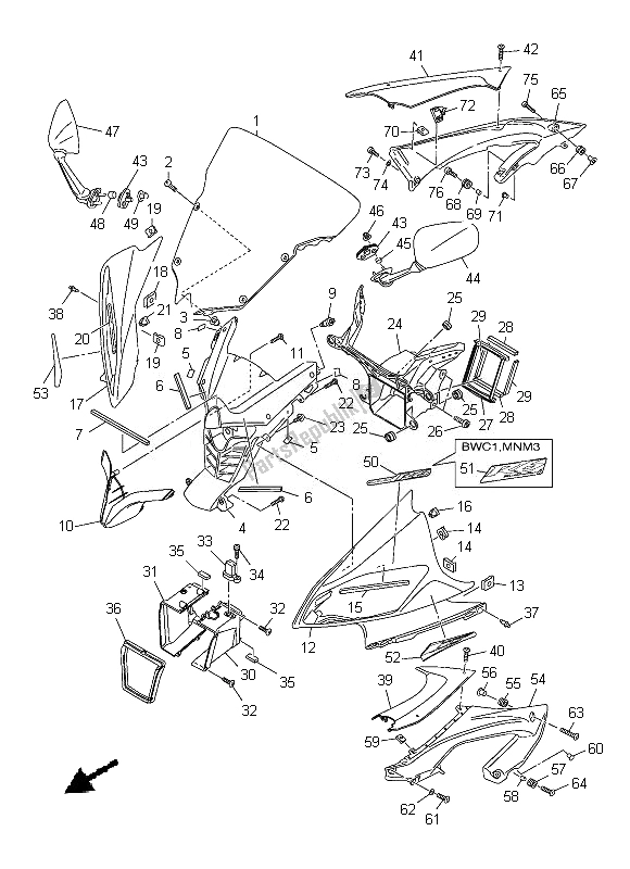 Todas las partes para Carenado 1 de Yamaha YZF R6 600 2013