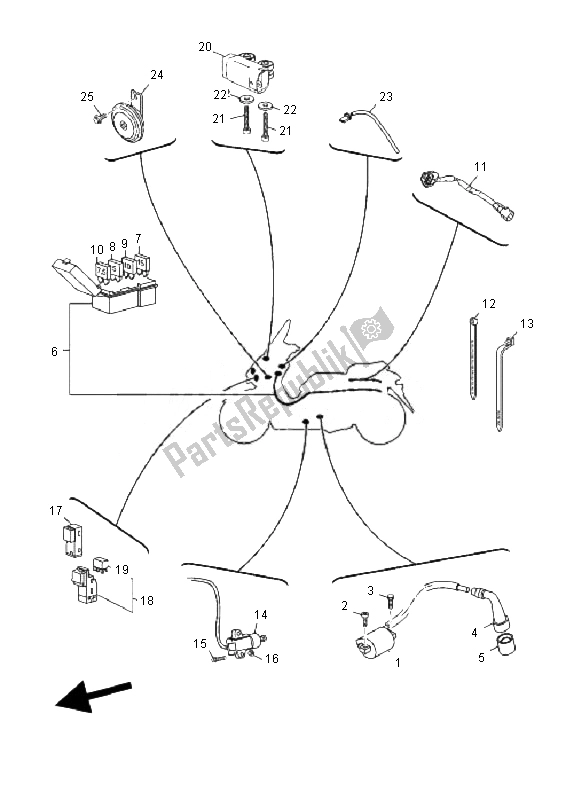 All parts for the Electrical 2 of the Yamaha YP 250R X MAX 2010