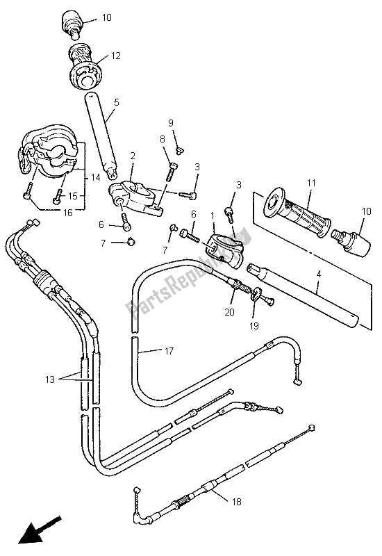 Toutes les pièces pour le Poignée Et Câble De Direction du Yamaha YZF 600R Thundercat 1997