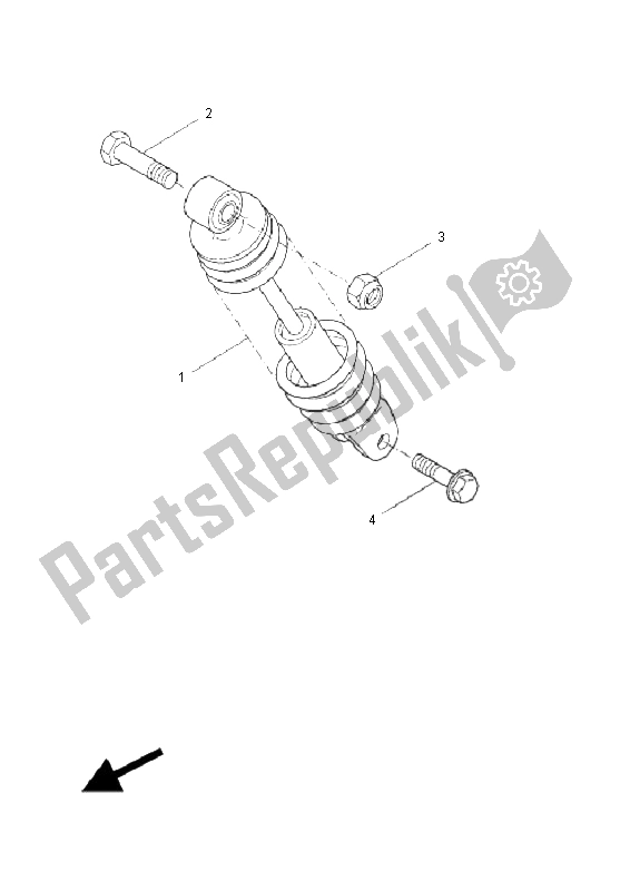 All parts for the Rear Suspension of the Yamaha CW 50N BWS 2008