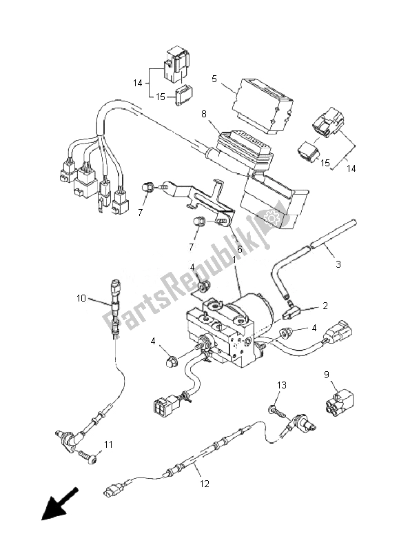 All parts for the Electrical 3 of the Yamaha YP 400A Majesty 2007