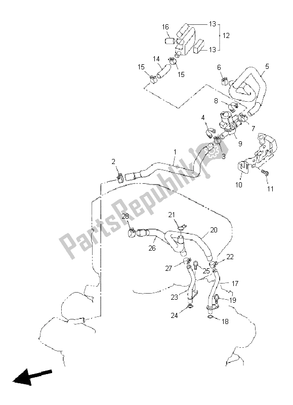 Todas as partes de Sistema De Indução De Ar do Yamaha VMX 17 1700 2011