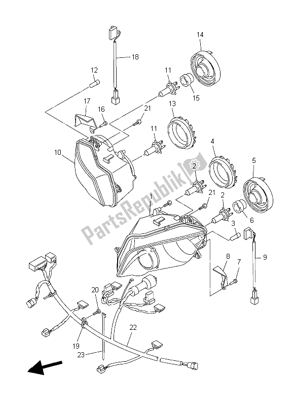 Tutte le parti per il Faro del Yamaha YZF R1 1000 2006