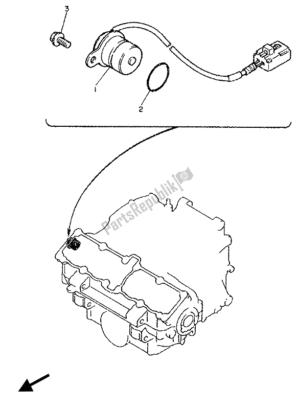 All parts for the Pick Up Coil & Governor of the Yamaha FZ 750R 1989