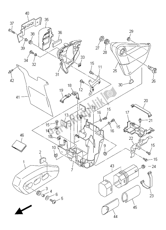 Tutte le parti per il Coperchio Laterale del Yamaha XVS 950 CR 2015