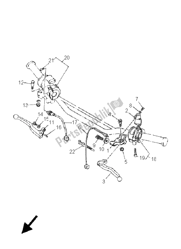 Tutte le parti per il Impugnatura Interruttore E Leva del Yamaha DT 125 RE 2005