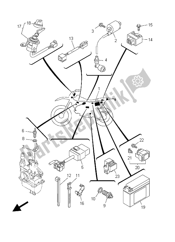 Tutte le parti per il Elettrico 1 del Yamaha TT R 90E 2003