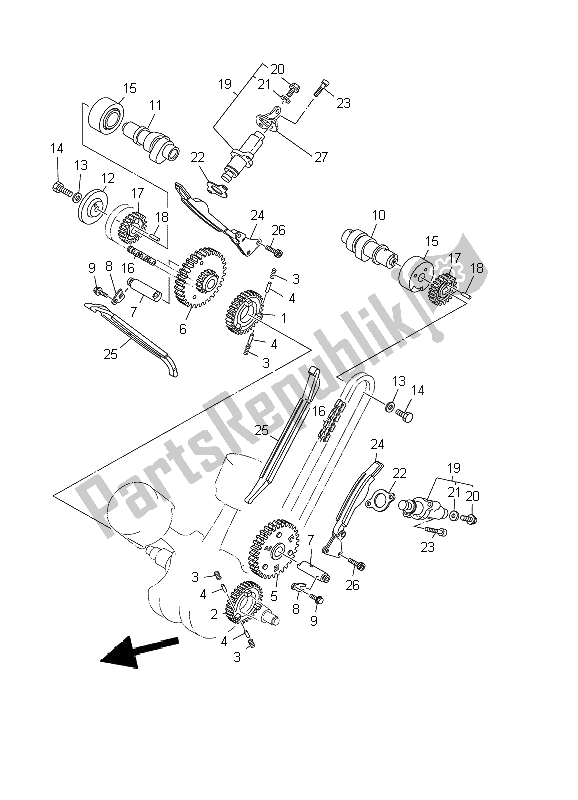 Wszystkie części do Wa? Ek Rozrz? Du I ? A? Cuch Yamaha BT 1100 Bulldog 2002