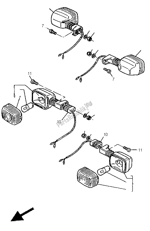 Todas las partes para Luz Intermitente Alternativa de Yamaha TT 600E 1996