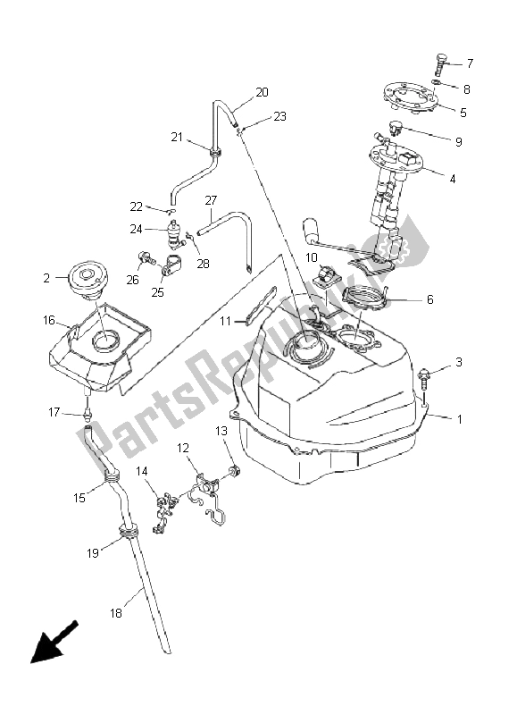 Alle onderdelen voor de Benzinetank van de Yamaha XP 500 T MAX 2005