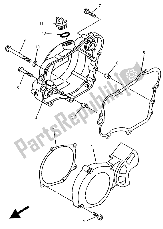 Toutes les pièces pour le Couvercle De Carter 1 du Yamaha YZ 80 LC 1998