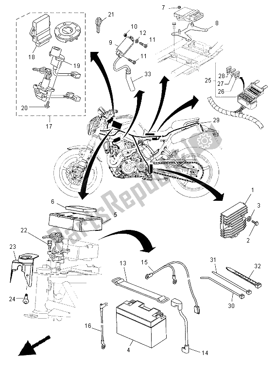 Todas las partes para Eléctrico 1 de Yamaha MT 03 660 2012