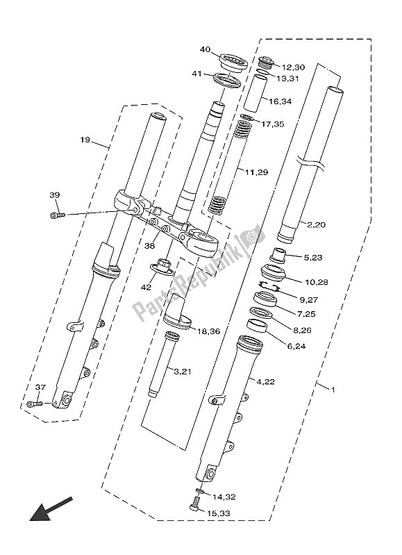 Tutte le parti per il Forcella Anteriore del Yamaha XJ6N 600 2016