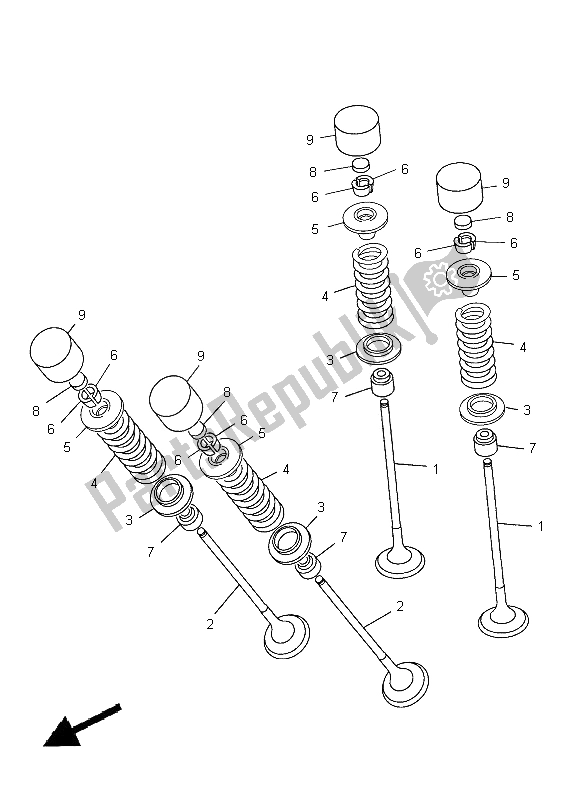 Alle onderdelen voor de Klep van de Yamaha FZ8 SA 800 2012