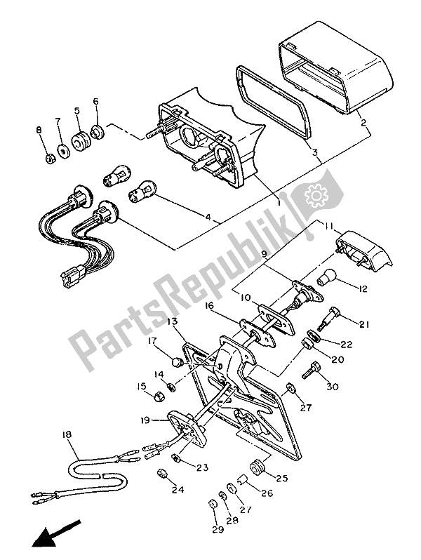 Wszystkie części do ? Wiat? A Tylne Yamaha FZ 750 1986