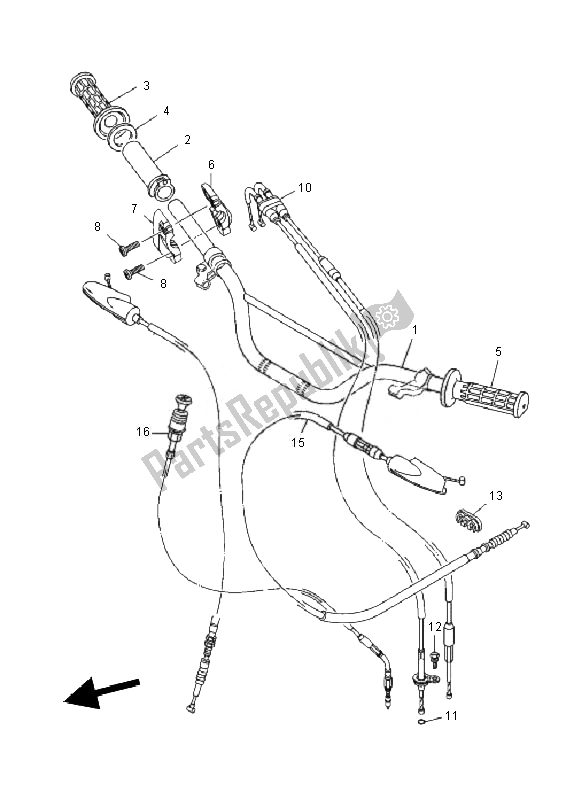 Tutte le parti per il Maniglia E Cavo Dello Sterzo del Yamaha TT R 125E SW LW 2010