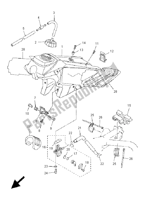 Wszystkie części do Zbiornik Paliwa Yamaha WR 250F 2005