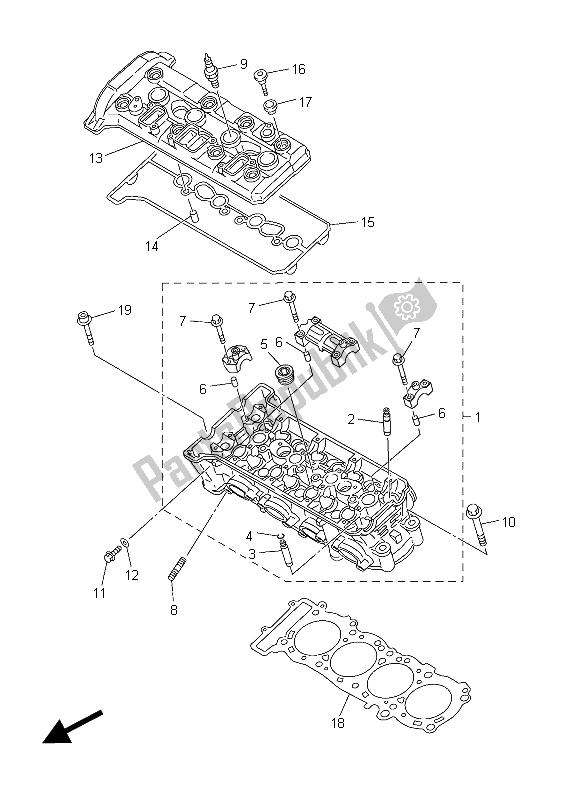 All parts for the Cylinder of the Yamaha FJR 1300 AS 2015