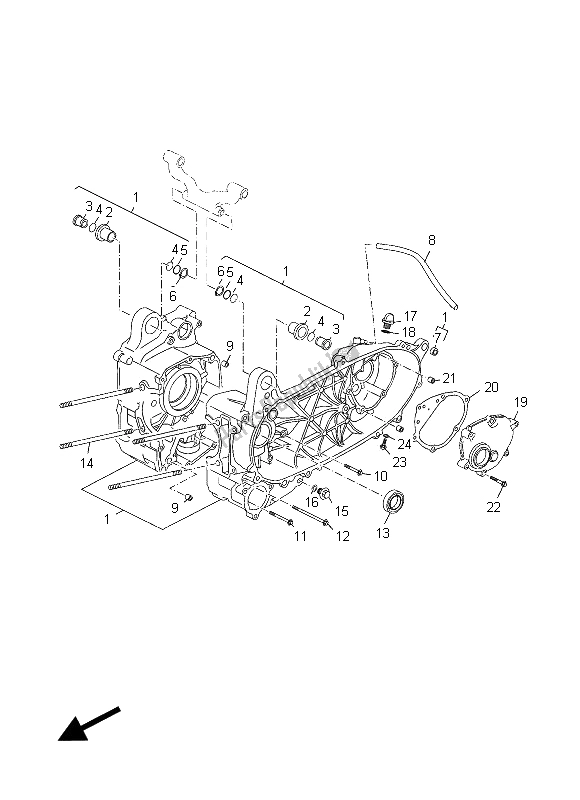 All parts for the Crankcase of the Yamaha YP 125 RA X MAX Business 2012