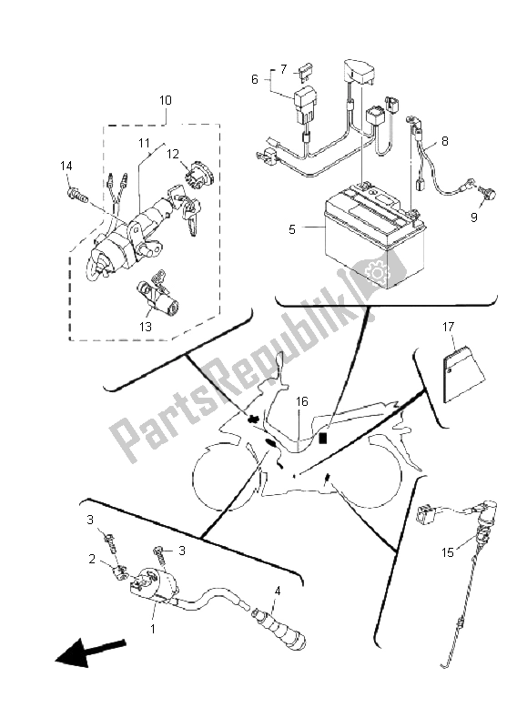 Tutte le parti per il Elettrico 1 del Yamaha T 135 FI Crypton X 2011