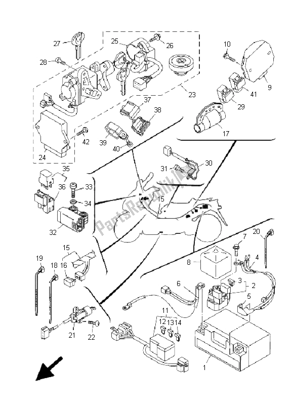 Wszystkie części do Elektryczny 1 Yamaha XP 500A T MAX 2005