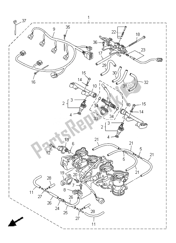 Toutes les pièces pour le Admission 2 du Yamaha FZ8 NA 800 2013