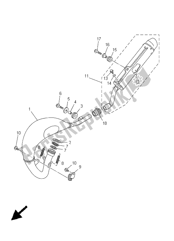 Tutte le parti per il Scarico del Yamaha YZ 85 SW LW 2005