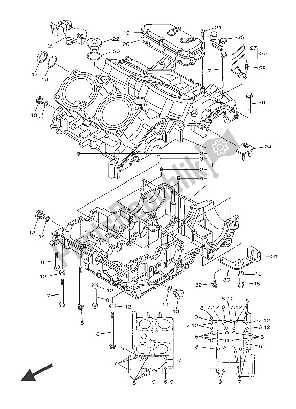 Wszystkie części do Korbowód Yamaha VMX 17 1700 2016