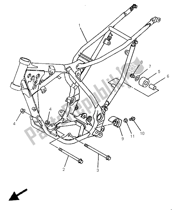 Wszystkie części do Rama Yamaha YZ 80 LW 1996