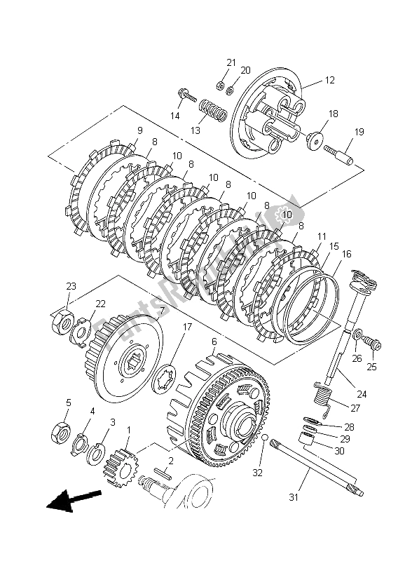 Toutes les pièces pour le Embrayage du Yamaha YBR 250 2009