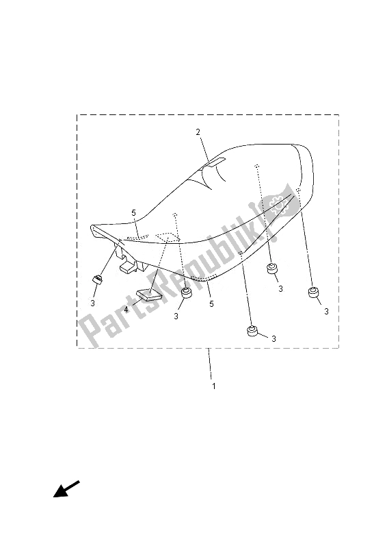 All parts for the Seat of the Yamaha YFM 700 RD 2013
