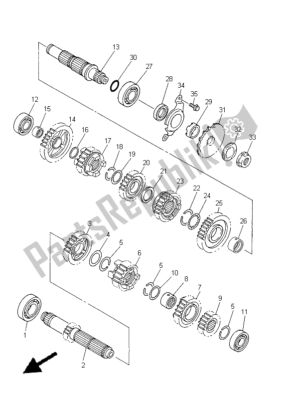 Toutes les pièces pour le Transmission du Yamaha YZ 450F 2015