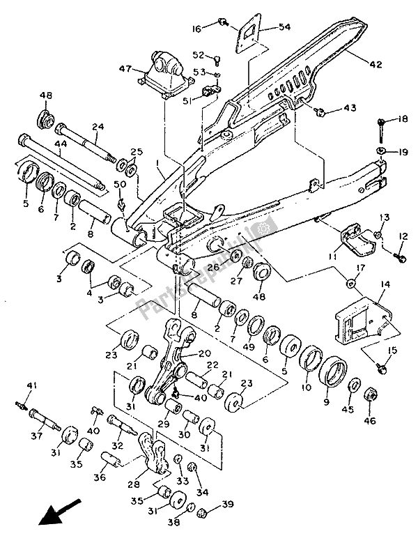 Toutes les pièces pour le Bras Arrière du Yamaha XT 600E 1994