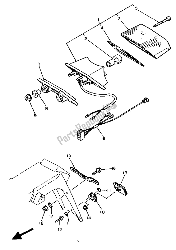 Tutte le parti per il Fanale Posteriore del Yamaha XTZ 660 Tenere 1991