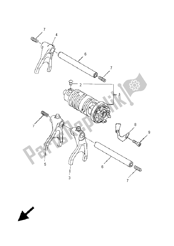 Todas as partes de Shift Cam E Garfo do Yamaha FZ6 NS 600 2005