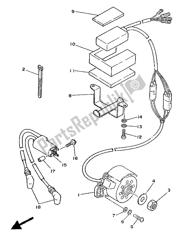 Toutes les pièces pour le Générateur du Yamaha TZ 250S 1986