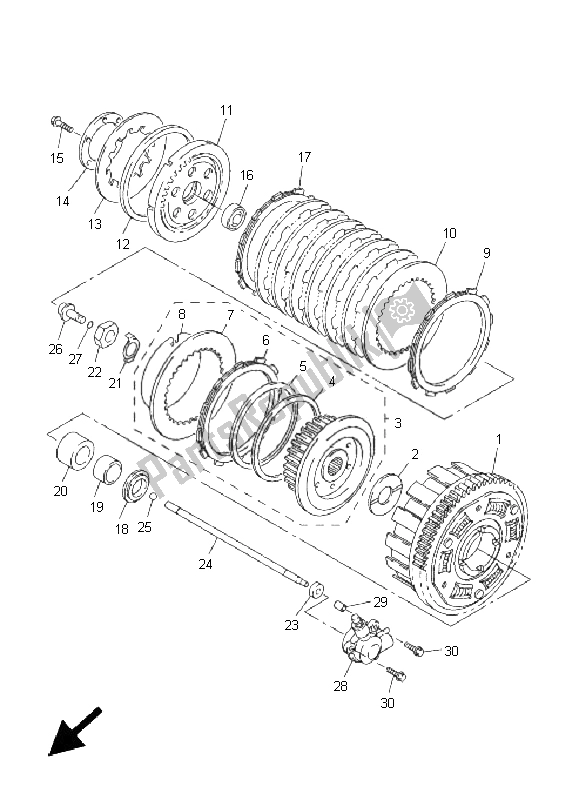 Toutes les pièces pour le Embrayage du Yamaha FJR 1300 2005