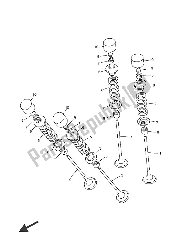 All parts for the Valve of the Yamaha YZF R6 600 2016