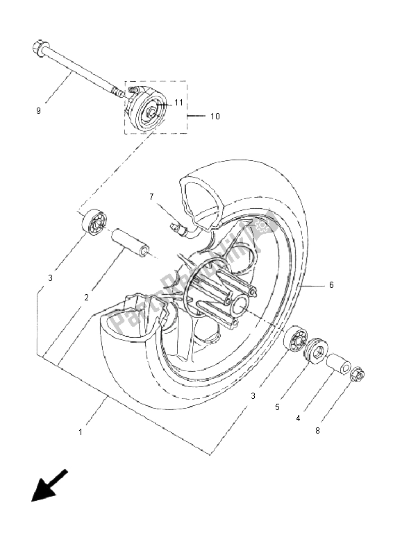 Tutte le parti per il Ruota Anteriore del Yamaha CS 50 RS BWS Next Generation 2005
