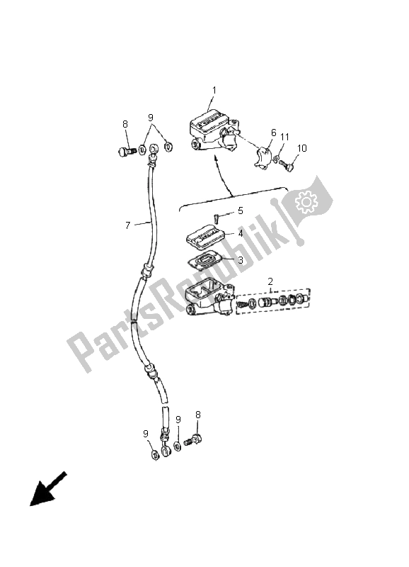 Tutte le parti per il Pompa Freno Anteriore del Yamaha XV 535 Virago 25 KW 2001