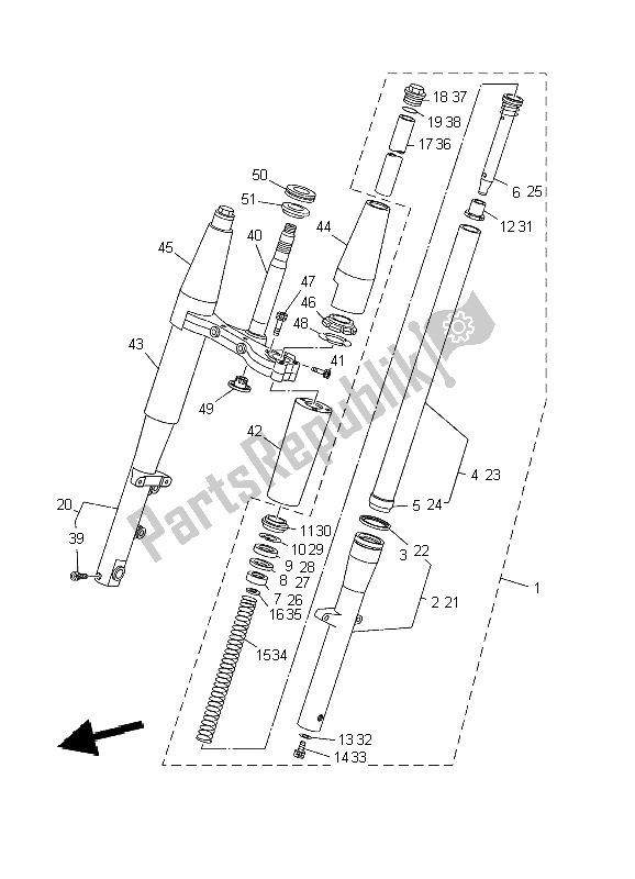 Tutte le parti per il Forcella Anteriore del Yamaha XVS 650A Dragstar Classic 2002