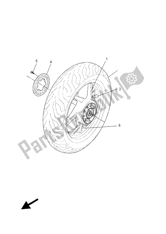 Toutes les pièces pour le Roue Arrière du Yamaha YP 125 RA MBL2 2015