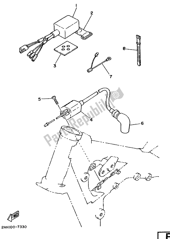 Todas as partes de Elétrica 1 do Yamaha YZ 250 1988
