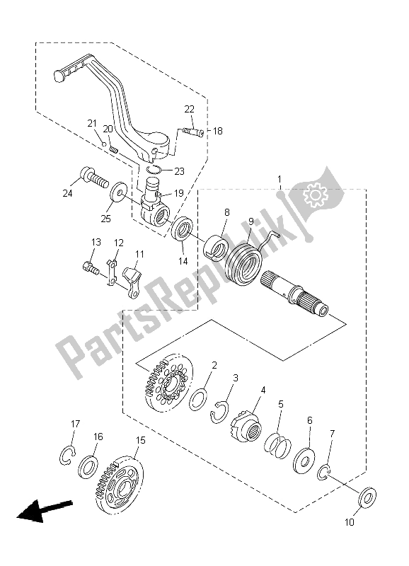 Tutte le parti per il Antipasto del Yamaha YZ 450F 2009