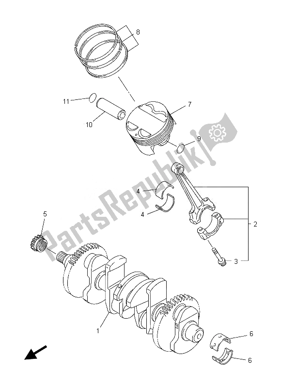 Tutte le parti per il Albero Motore E Pistone del Yamaha FZ8 SA 800 2013