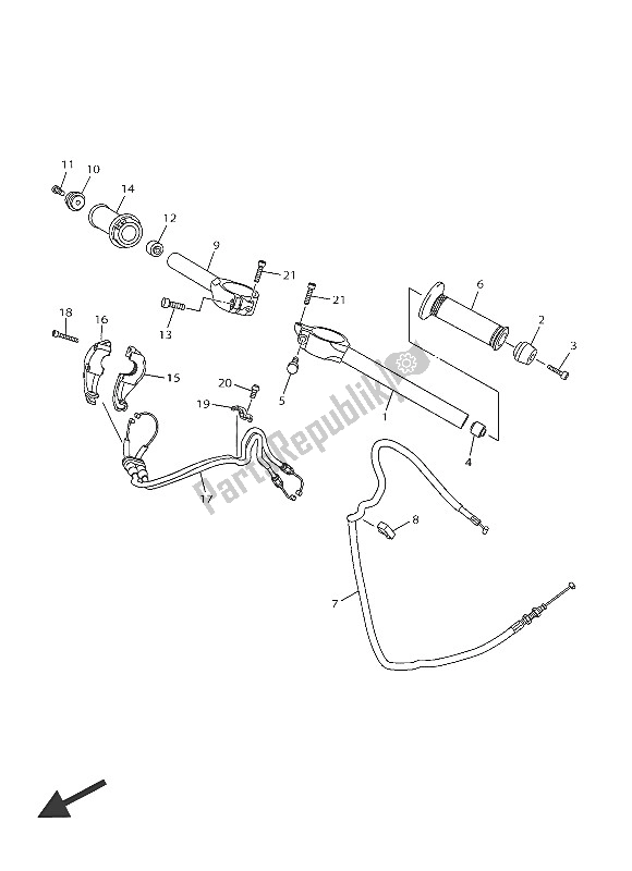 Tutte le parti per il Maniglia E Cavo Dello Sterzo del Yamaha YZF R1M 1000 2016