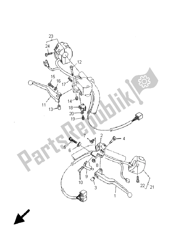 Toutes les pièces pour le Interrupteur Et Levier De Poignée du Yamaha XVS 1100 Dragstar 2001