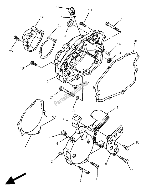 Todas las partes para Tapa Del Cárter 1 de Yamaha TDR 125 1998