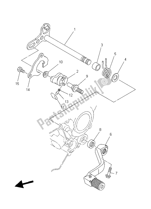 Todas las partes para Eje De Cambio de Yamaha YZ 250 2006