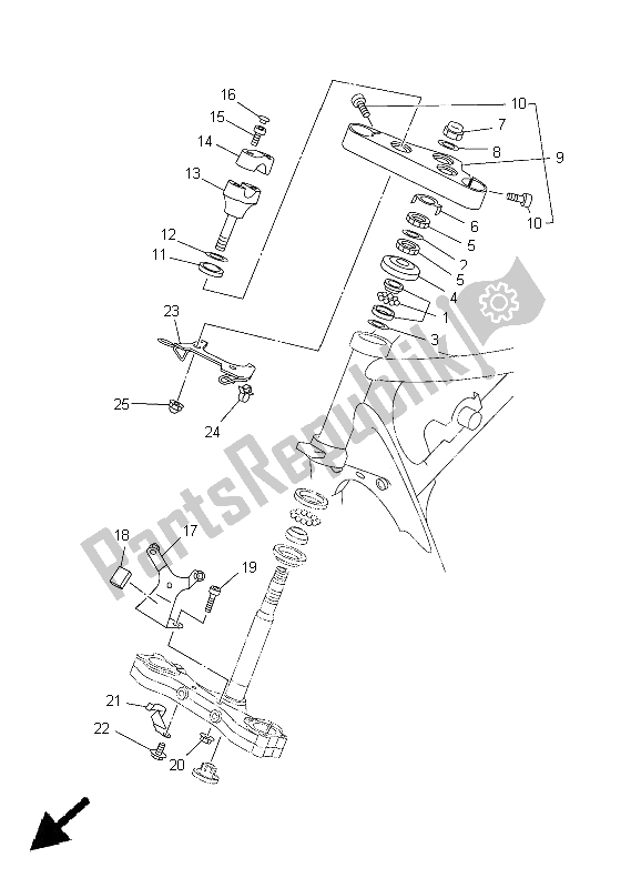 Todas as partes de Direção do Yamaha XVS 650A Dragstar Classic 2005